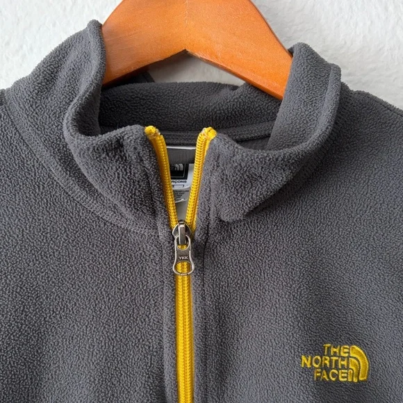 The North Face Kids Gray Yellow Quarter Zip-Up Fleece Boy’s XL 18/20 - Picture 5 of 10